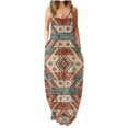 thumbnail image 4 of SMihono Robe Maxi Bohème d'Été pour Femmes Grande Taille Mode Féminine Col Rond Sans Manches Robe Imprimée de Plage, 4 of 6