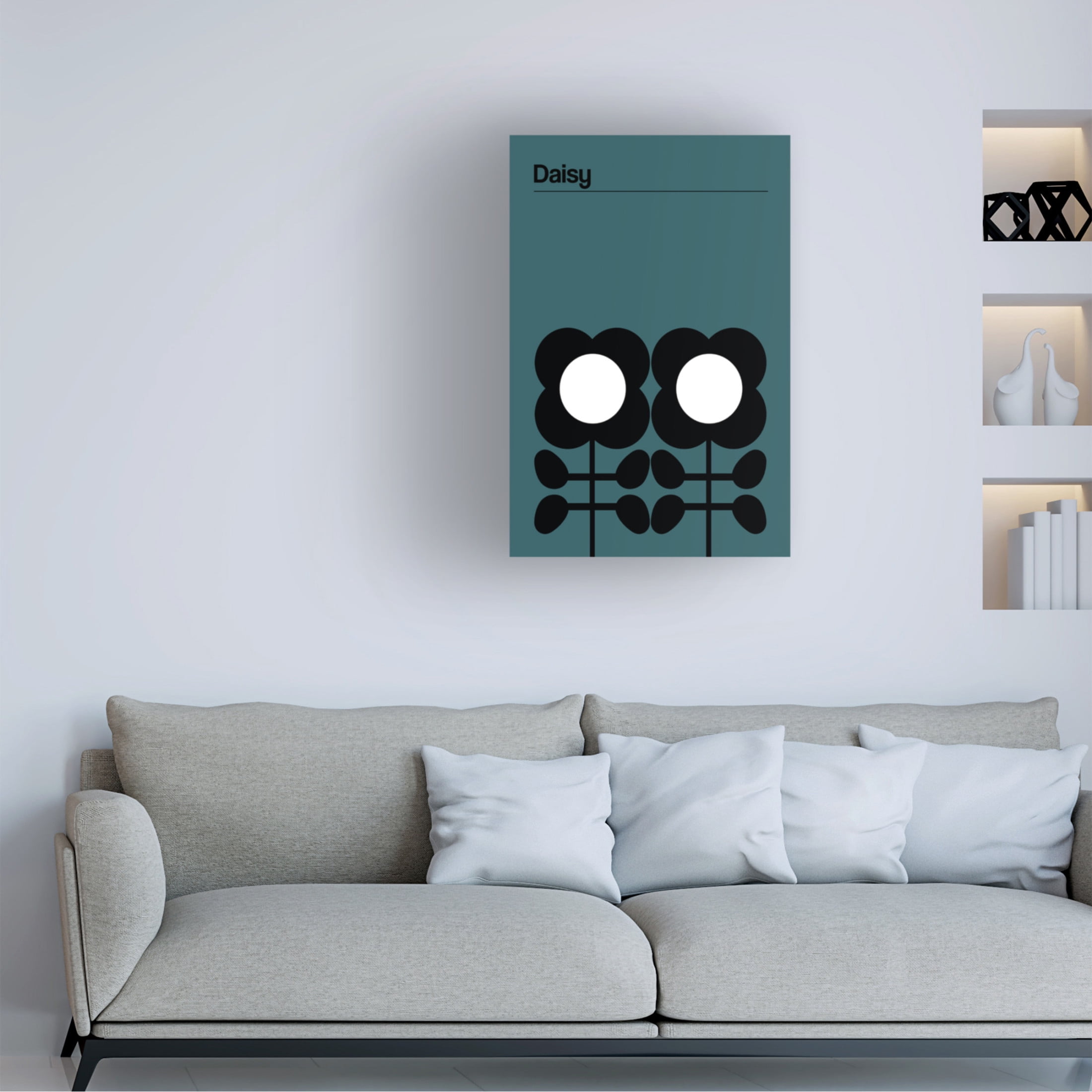 Trademark Fine Art Frances Collett  Daisy Teal Canvas Wall Art