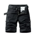 thumbnail image 2 of DDAPJ pyju Mens Cotton Cargo Shorts Lightweight Multi Pocket Work Shorts Summer Casual Hiking Shorts Outdoor Fishing Camping Walking Shorts Sales Today Clearance Black L, 2 of 4