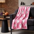 thumbnail image 4 of OCCOA Ghost Blanket Pinky Halloween Throw Blanket 39x29in Cute Ghost Pattern Soft Cozy for Bedroom Sofa Couch Bed Fall Festival Home Decoration Gift, C, 4 of 6