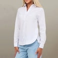 thumbnail image 6 of vdgthytj Button down Shirts for Women Long Sleeve Lapel Collar Solid Basic Tops Fall Business Casual Work Shirts(X-Large,White), 6 of 6
