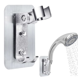 Unique Bargains 2pcs Handheld Shower Head Holder Stainless Steel Shower Head Holder Punch-Free Wall Mount Shower Bracket Bathroom Shower Wand Holder Unique Bargains 2pcs Handheld Shower Head Holder Stainless Steel Shower Head Holder Punch-Free Wall Mount Shower Bracket Bathroom Shower Wand Holder
