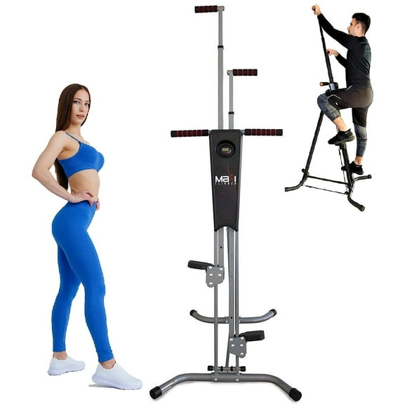 Maxi Climber Machine - Vertical Climber for Muscle Toning + Aerobic Exercise Maximum Calorie Burn Cardio Exercise Machine - Full Body Workout with Bonus Fitness LCD Monitor