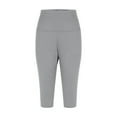 thumbnail image 5 of SwiftWear Women's Tummy Control High-Waisted Yoga Capri Pants - Solid Color Stretch Workout Capris with Elastic Waist, Casual Comfort Fit S-2XL, 5 of 7