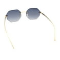 thumbnail image 7 of Bevel Octagonal Gangster Rimless Jaguar Head Hinge Showy Sunglasses Gold - Smoke, 7 of 7