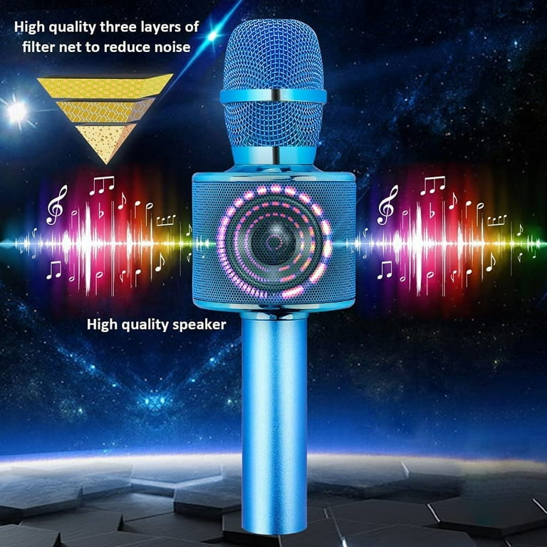  BONAOK Wireless Bluetooth Karaoke Microphone, 3-in-1