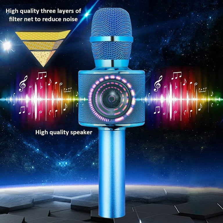 BONAOK Wireless Bluetooth Karaoke Microphone 3in1 Portable