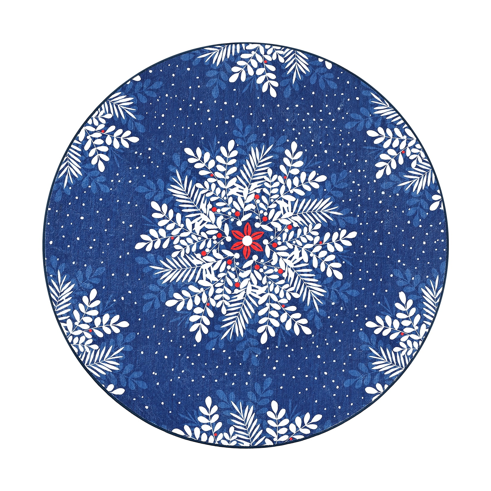 Christmas Area Rug, Non-Slip Washable Snowflake Living Room Rug, Soft Low Pile Rug Holiday Decor Xmas Floor Carpet for Living Room, Bedroom