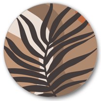 Designart 'Shapes and Tropical Leaf Silhouettes II' Modern Circle Metal Wall Art 29x29 - Disc of 29