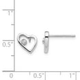 thumbnail image 3 of White Sterling Silver Earring Button Women'S Diamond 8 mm 9, 3 of 4