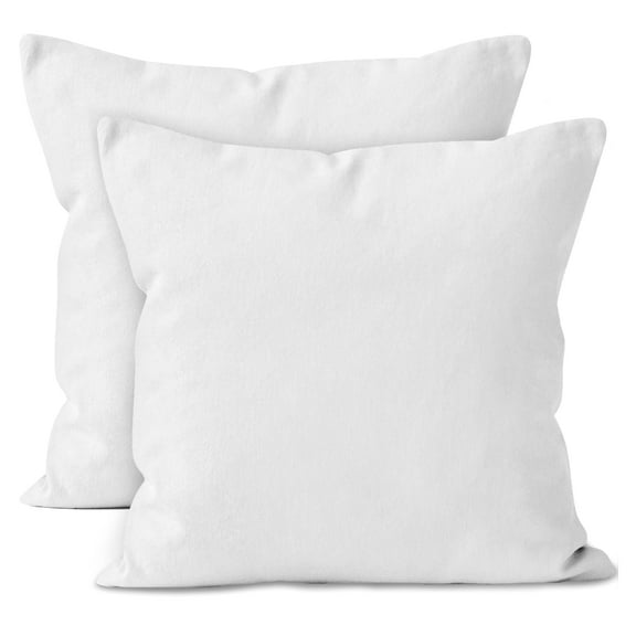 Throw Pillow Covers 18x18 Inches 2 Pack, Cotton Cushion Covers for Couch Bed Living Room, Hidden Zipper Design, White