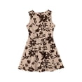 thumbnail image 4 of Iaqnaocc Girls Dresses Size 8 A-Line Cute Floral Print Dress Birthday Casual Sleeveless Girls Clothes 2026 Summer Trendy Special Occasion Dresses Brown 9-10 Years, 4 of 4