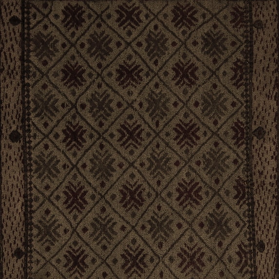 Ahgly Company Indoor Square Abstract Brown Modern Area Rugs, 3' Square