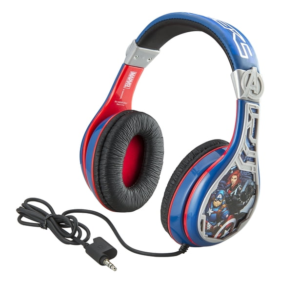 eKids Avengers Headphones for Kids, Wired Headphones with Built in Volume Limiting Feature
