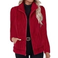 thumbnail image 2 of Aimik Women's Ribbed Knit Full Zip Up Cardigan Sweater Cozy Chunky Fleece Jacket with Pockets Casual Outerwear, 2 of 5