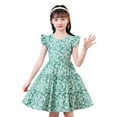 thumbnail image 1 of Robes Fille Manches à Volants Robe d'Été à Volants Robe Florale pour Filles Robe Tutu, 1 of 6