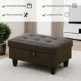 thumbnail image 4 of Faux Leather Storage Ottoman with Hidden Compartment for Bedroom, Brown, 4 of 9