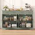 thumbnail image 5 of Homfa Modern Buffet Cabinet with 4 Drawers and 4 Doors, 59" W Sideboard Buffet Storage Cabinet with Shelves, for Kitchen Living Room Bedroom, Green&Gold, 5 of 6