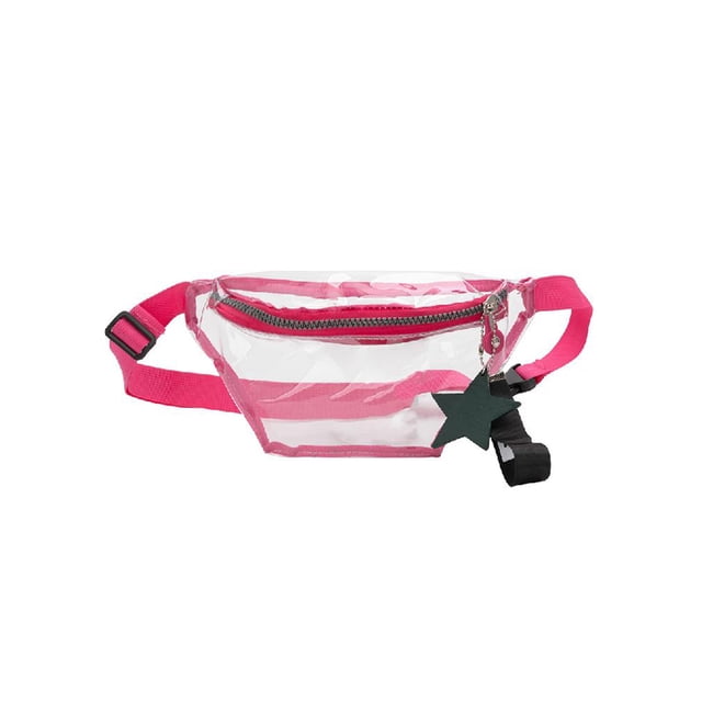 Riñoneras Transparentes PVC A La Bolsos Cintura para Mujer Bolsos Hombro (rojo)