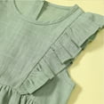 thumbnail image 5 of QUDDERR Girls Cotton Linen Dresses Ruffle Sleeve Dress Halter Sleeveless Kids Casual Solid Color Dresses for Toddler Baby Kids 2-6Years, 5 of 8