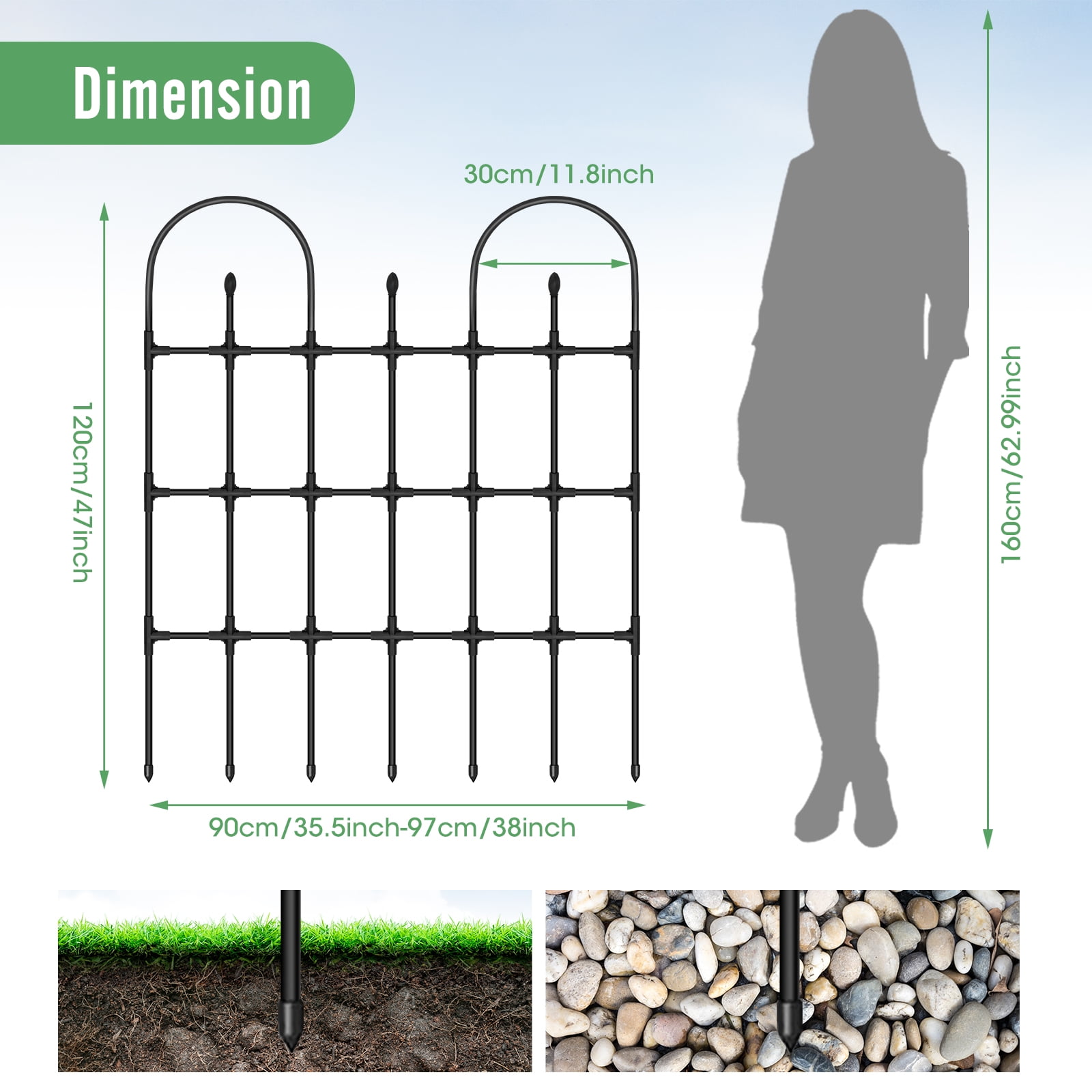 MQ Garden Trellis for Climbing Plants Outdoor 4FT, PE Metal Arch Stand with Flower Twisting Tech Trellis, Plant Support Stakes Fence for Yard Landscaping Climbing Rose Cucumber Monstera Bean Clematis