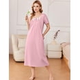 thumbnail image 3 of Ekouaer Cotton Nightgown Mumus for women with Nightgowns for Women Soft Sleepshirt Ladies Loungewear with Pockets, 3 of 7