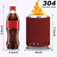 thumbnail image 2 of 7.5" Tabletop Fire Pit - Smokeless & Portable Mini Fire Bowl, Dual Fuel, 304 Stainless Steel with Carry Bag for Outdoor (Red), 2 of 8