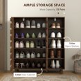 thumbnail image 4 of HOMCOM Shoe Storage Cabinet with 5-tier Cupboard and 5 Open Shelves, 4 of 10