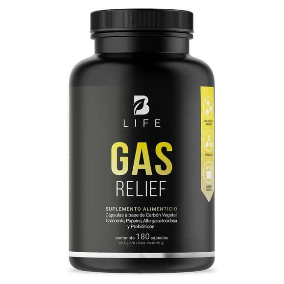 Fórmula de 180c Para Alivio Estomacal Gas Relief B Life BLIFE Cápsulas