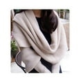thumbnail image 3 of fastboy Châle d'Hiver de Voyage et de Randonnée pour Femmes, Foulard pour Filles, Dames, Design Simple, Fête, Banquet, Cape, Poncho pour Femme, Cadeau d'Anniversaire, Rouge Beige, 3 of 6