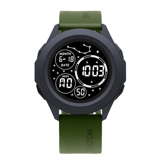 Reloj electrónico para deportes al aire libre, reloj electrónico redondo, reloj luminoso multifuncional para adolescentes