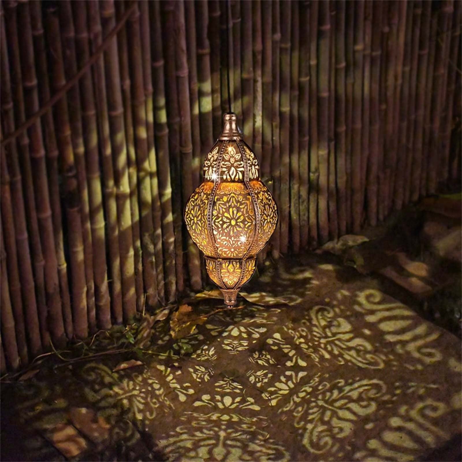 Moroccan Solar Outdoor Lights, Hanging Solar Lights, Waterproof Matel LED Lanterns Garden Gifts, Garden Landscape Lights,Waterproof Decorative Light for Fence,Landscape Lighting for Patio Yard Window