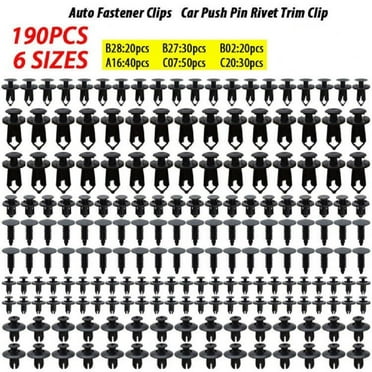 XUKEY 190pcs Universal Car Body Fastener Plastic Clips Rivets Panel Fender Retainer