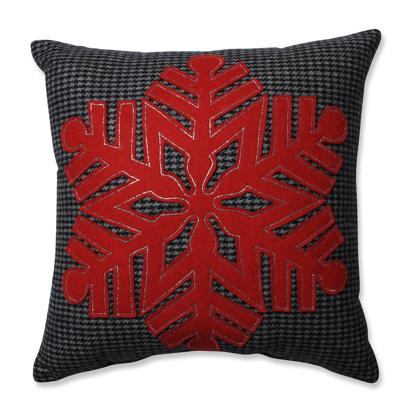 Pillow Perfect Single Red Snowflake Throw Pillow