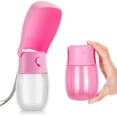 thumbnail image 1 of Botella de agua plegable para perros, botella de agua para perros de 280 ml, botella de agua portátil para perros para paseos al aire libre y viajes - Rosa, 1 of 5