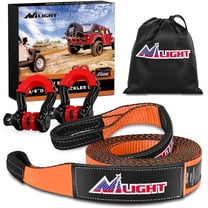 Nilight 3" x 20' Recovery Tow Strap Kit with 2Pcs 3/4" Anti-Theft D-Ring Shackles and Storage Bag Tow Rope for Car Truck SUV ATV (MBS 31500LBS)