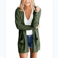 thumbnail image 2 of IROINNID Long Cardigans for Women ‘s Solid Cardigan Long Sleeve Sweater Pockets Blouse Coat,Olive Green, 2 of 6