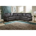 thumbnail image 2 of Lexicon Wareham 3-Piece Traditional Plywood and Leather Sectional in Brown, 2 of 6