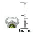 thumbnail image 3 of Sterling Silver with Trillion Shape Natural Peridot and White Topaz Halo Ring, 3 of 3