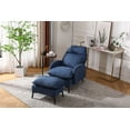 thumbnail image 2 of Overstuffed Accent Chair with Ottoman,3 Angles Adjustable Backrest Futon Chair,High Back Lounge Sofa Chair Recliner Chair with Metal Legs,Indoor Cozy Club Chair For Living Room Reading Room,Dark Blue, 2 of 5