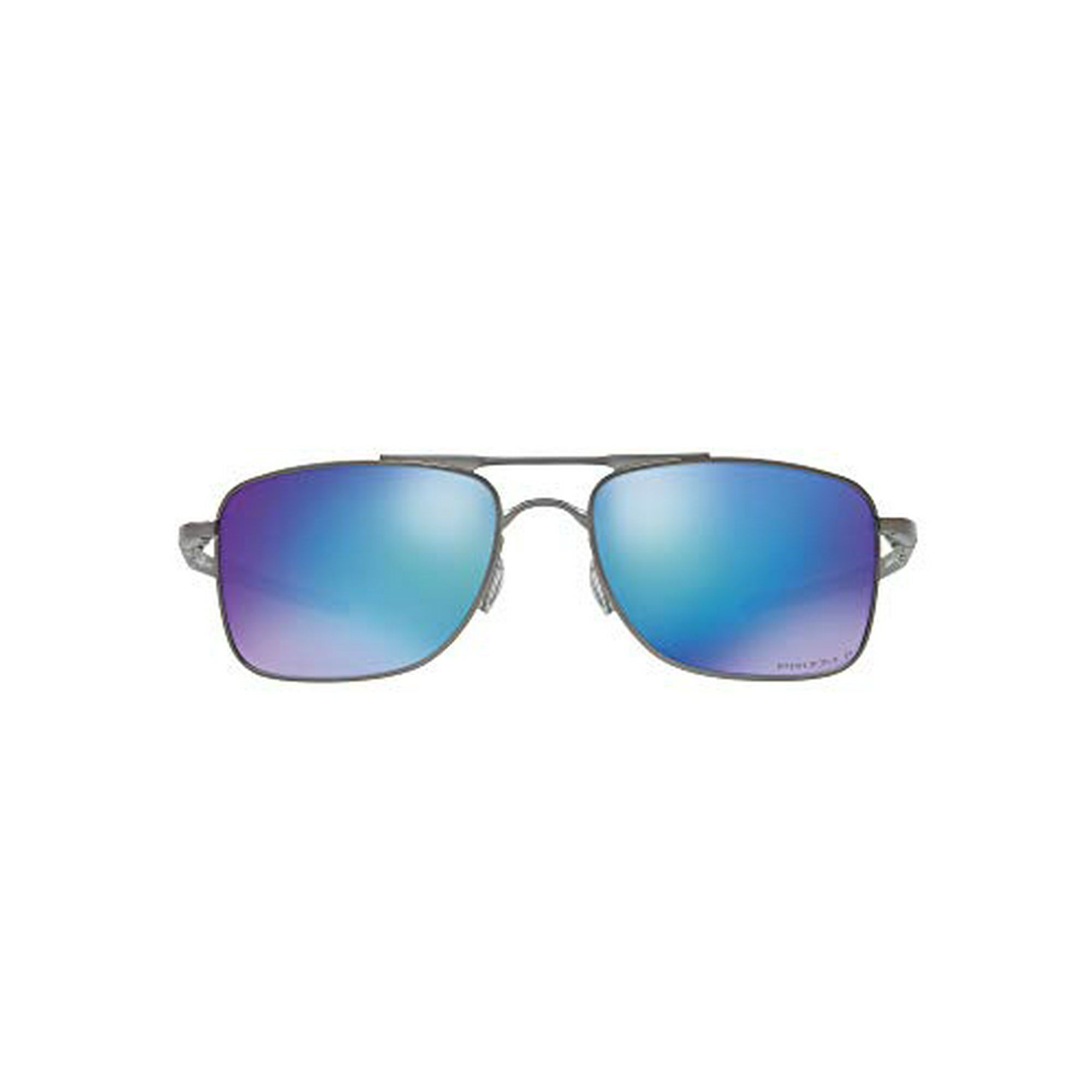 Oakley Mens OO4124 Gauge 8 Metal Rectangular Sunglasses Matte Gunmetal Prizm Sapphire Polarized 62 mm Walmart