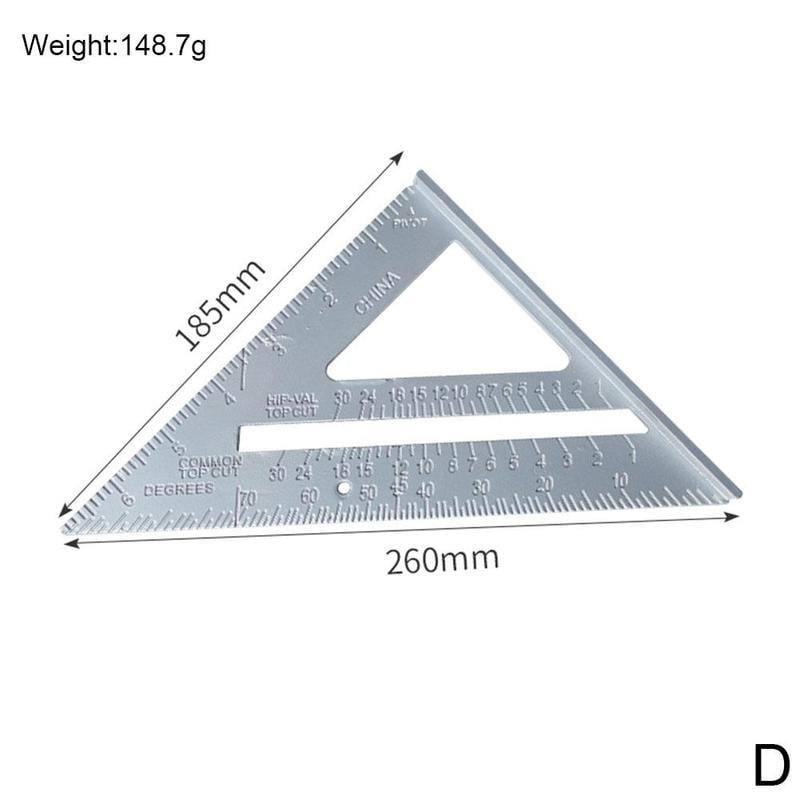 Aluminum Alloy Speed Square Triangle Angle Protractor Ruler Woodworking 4 Colors 