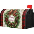 thumbnail image 3 of Merry Christmas Mailbox Covers Magnetic Standard Size 21 x 18 Inch Xmas Wreath Red Green Buffalo Plaid Seasonal Holiday Mailbox Wraps Post Letter Box Cover for Garden Yard Decor, 3 of 6