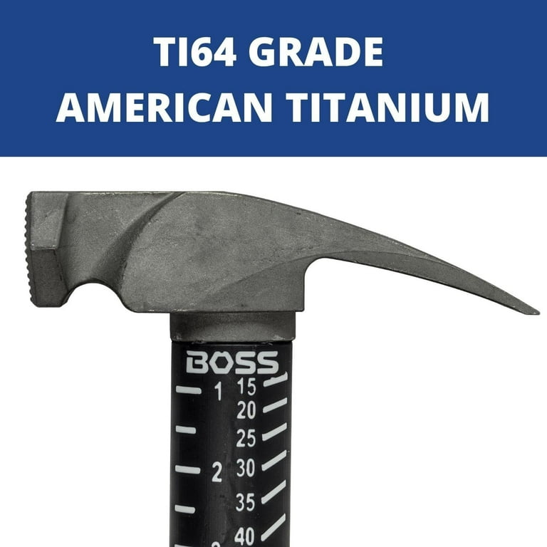 Boss Hammers 12oz Titanium Fiberglass Handle Hammer Smooth Face