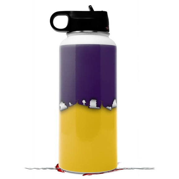 Skin Wrap Decal compatible with Hydro Flask Wide Mouth Bottle 32oz Ripped Colors Purple Yellow (BOTTLE NOT INCLUDED)