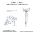 thumbnail image 6 of Rosec Jewels Moissanite Emerald Cut Engagement Ring 2 Carat - 7X9 mm - Bow Ring - D-VS1 Quality, 18K White Gold, US 3.50, 6 of 7