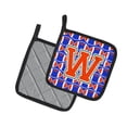 thumbnail image 2 of Carolines Treasures CJ1083-WPTHD Letter W Football Green, Blue and Orange Pair of Pot Holders, 7.5HX7.5W, multicolor, 2 of 2