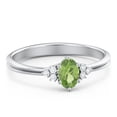 thumbnail image 1 of Birthstone Oval Ring with Shoulder Accents - Peridot (August), 1 of 5