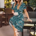 thumbnail image 3 of Honeii Modern Excavator Print Women’s Short Sleeve Dress, Comfortable Casual Dress, Soft Polyester Spandex Blend, Stylish Everyday Wear for Summer, Perfect for Travel and Vacation, 3 of 6