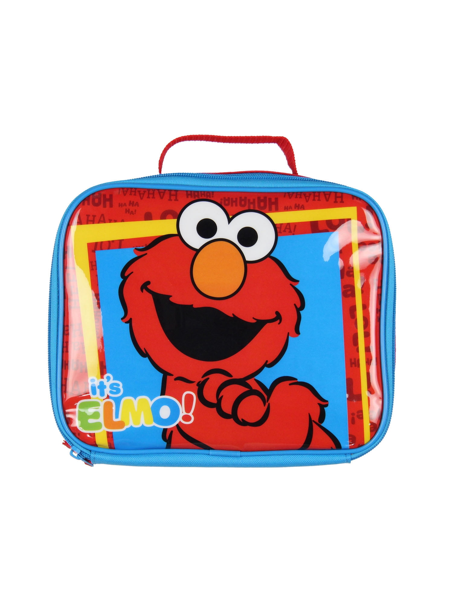 Sesame Street It's Elmo HAHA LOL Tossed Face Print Insulated Lunch Box Bag Tote 10"